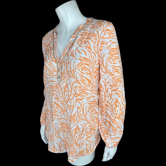 SUSAN GRAVER Passport Top XXS Tangerine Twist Zebra Print Rayon Blend RN81893 - Picture 10 of 14